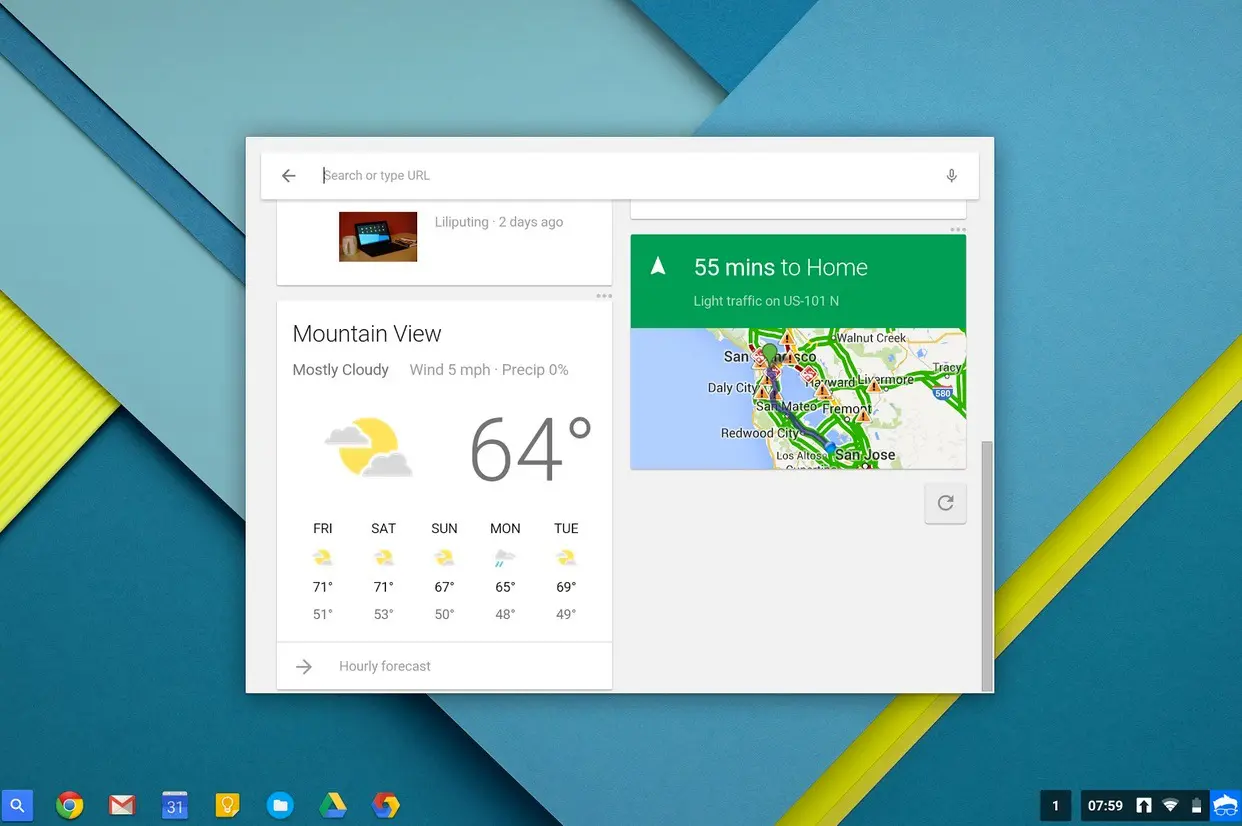 google now on chromeos