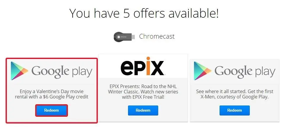 get £20 play store credit on purchase of new chromecast