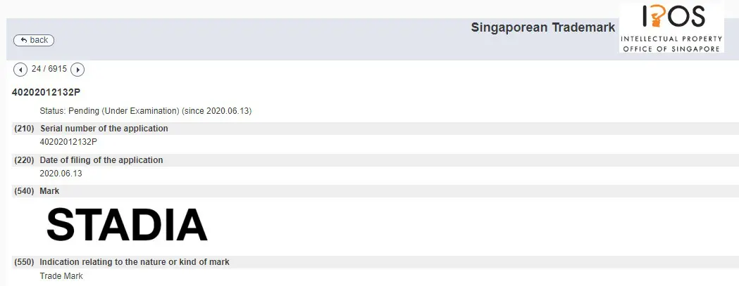 google stadia coming to singapore as multiple trademarks applied with ipos