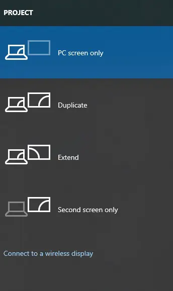 project action bar windows 10