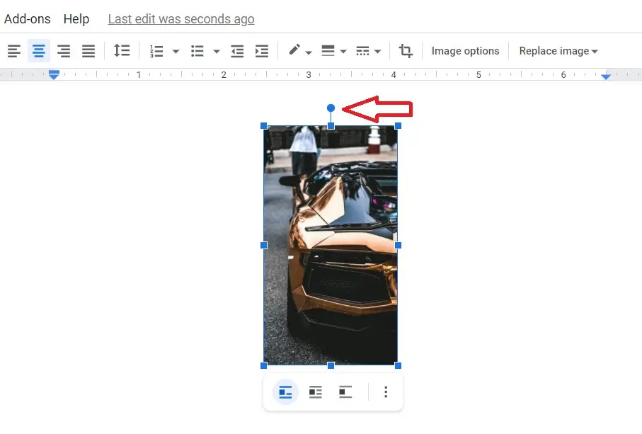 select an image in google docs