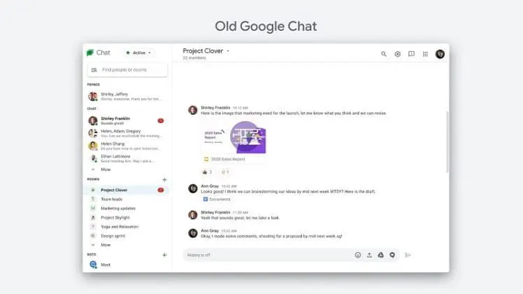 old google chat ui