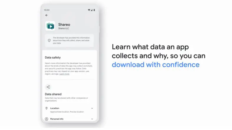 google rolls out data safety section on play store