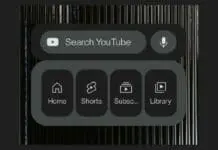 new YouTube Android home screen widget