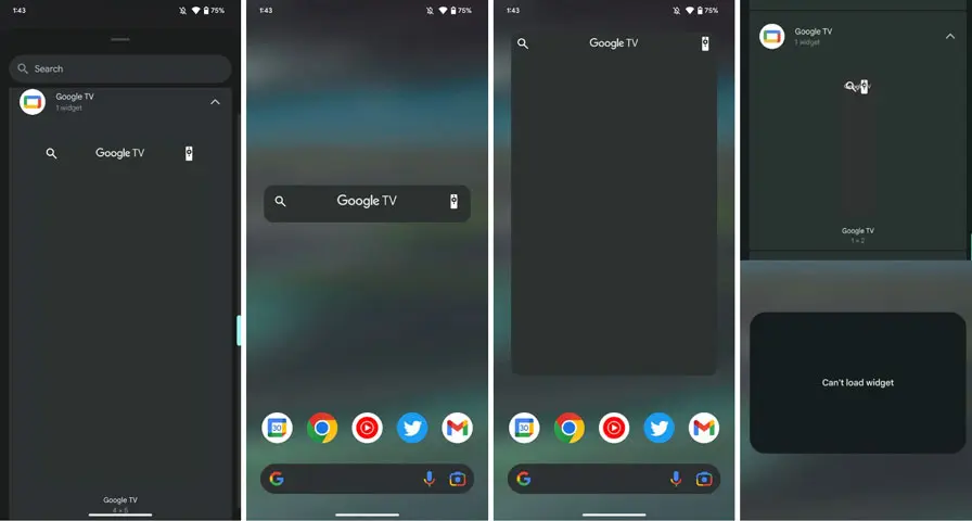 google tv android homescreen widge