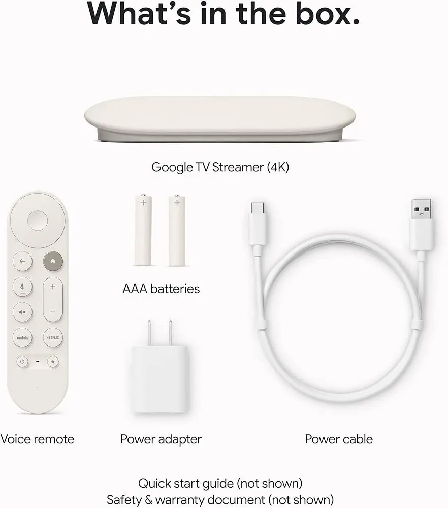 Google TV Streamer in box contents