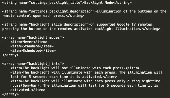 Google TV backlight remote code