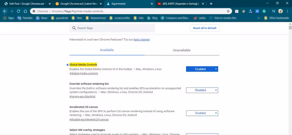 chromecast support chrome media controls