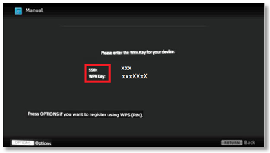 Sony TV WiFi Direct WPA key