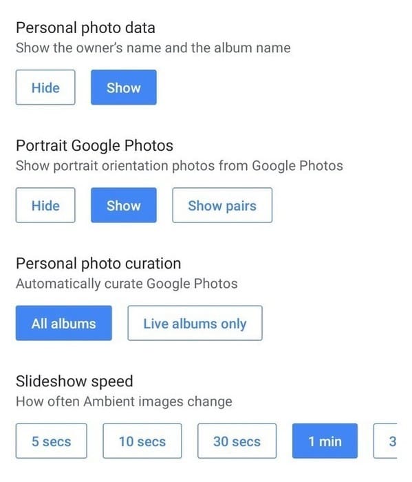 google photos screensaver help