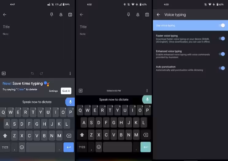 Google Gboard enhanced voice typing