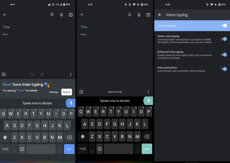 Google Gboard enhanced voice typing