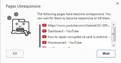 Chrome Page Unresponsive Error