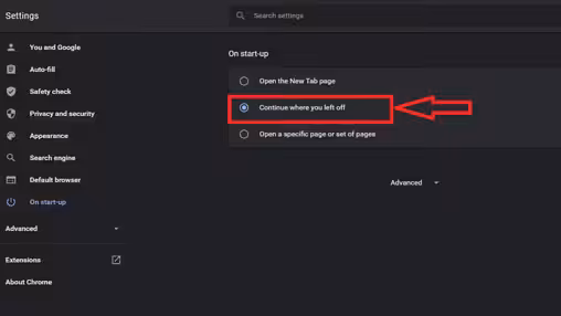 How to Fix Chrome Continue Where You Left Off