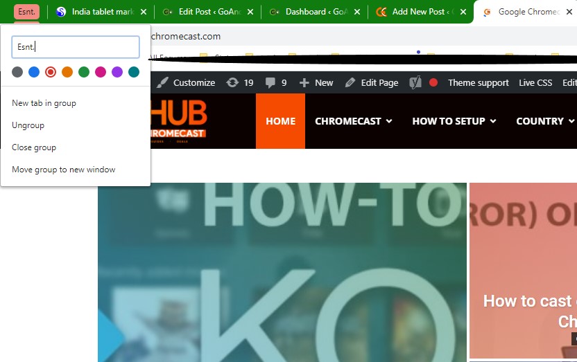 chrome for desktop tab group