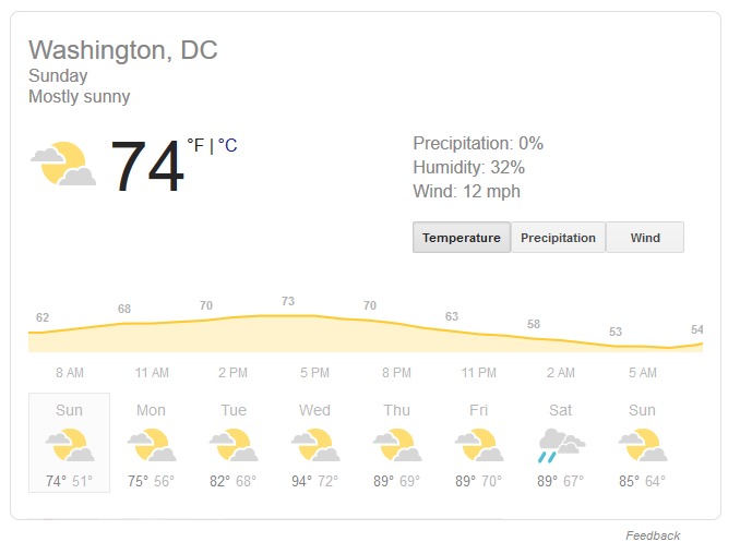 google search for desktop welcomes new weather card