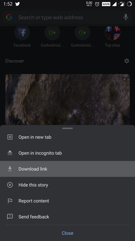 discover tabs open in new tab for chrome