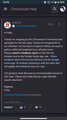 Google-Chrome-Linux-Chromecast-issue-reports-logging