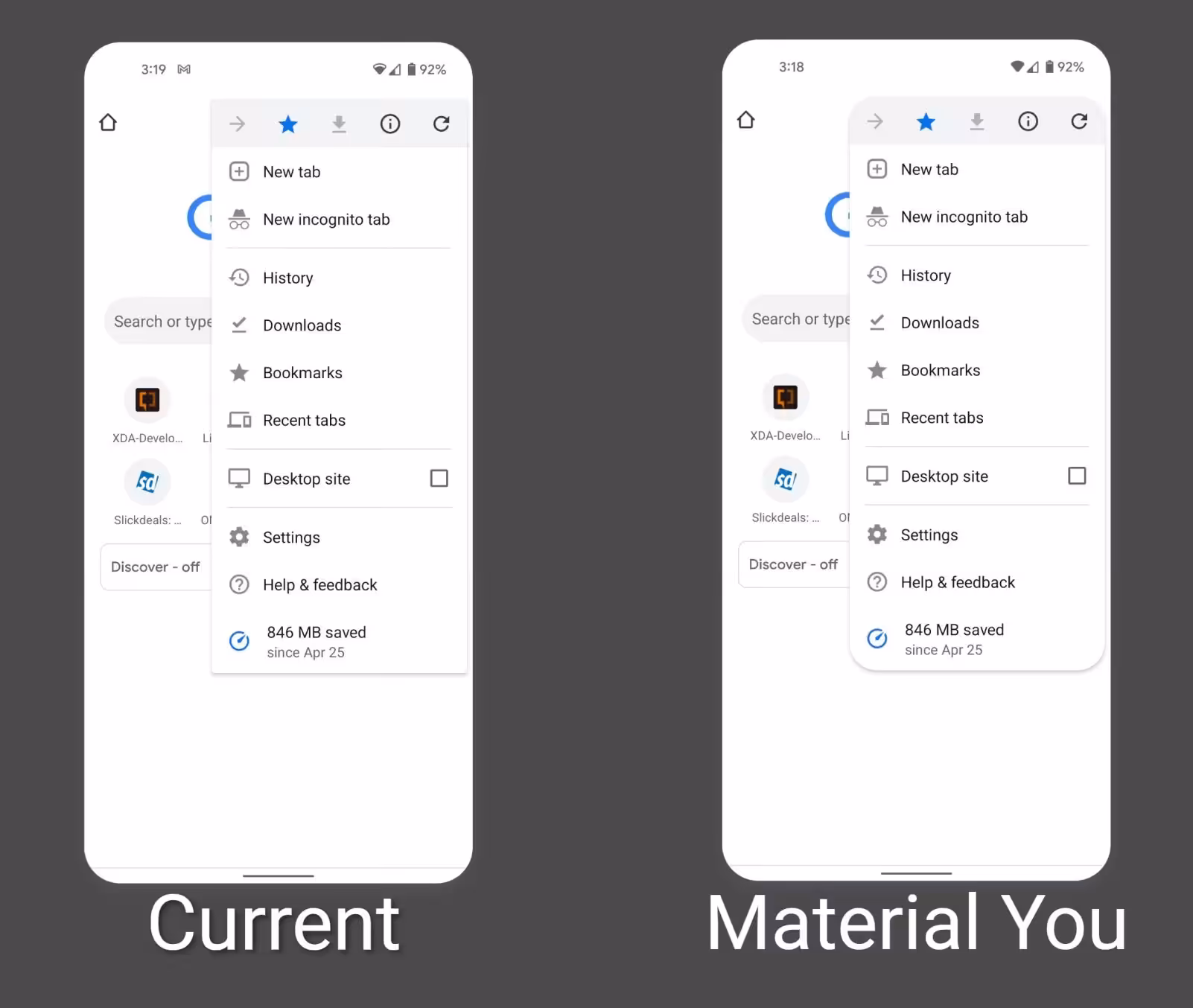 Current vs Material You