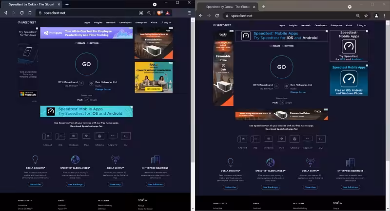 Google Chrome vs Brave - Ads