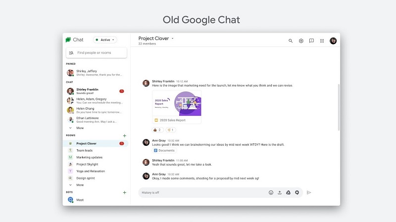old google chat ui