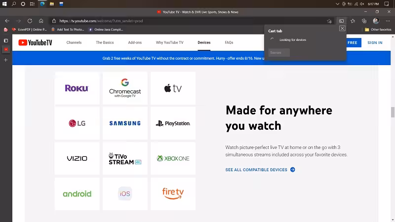 Select Source from Microsoft Edge