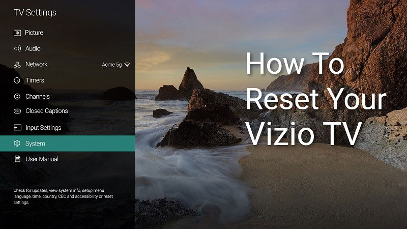 How to reset Vizio TV