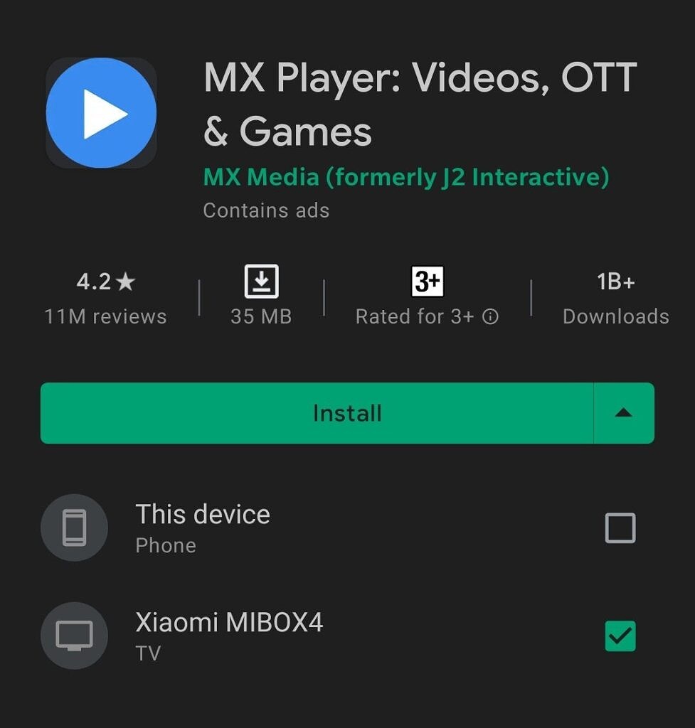 Google Play Android TV apps install