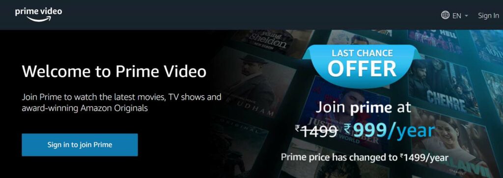 sign in to join amazon prime video