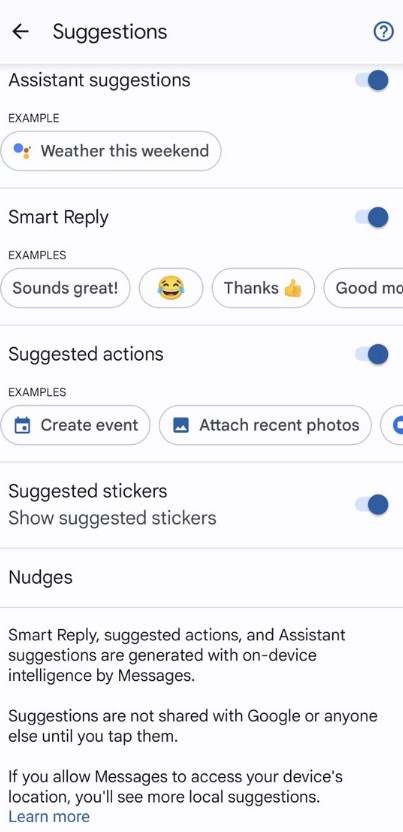 google messages nudges feature