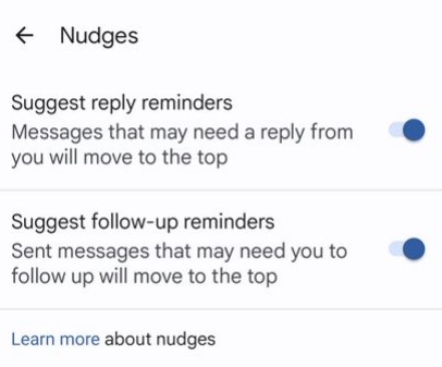 nudges message reply reminder