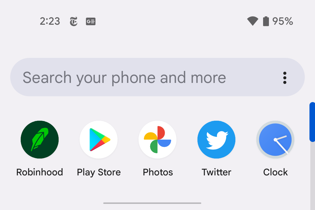 google preparing for a broader search results on the new pixel launcher