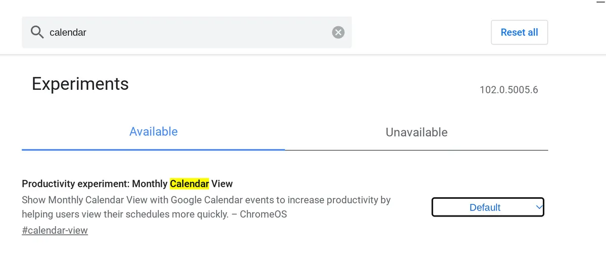 how to activate monthly calendar on chromeos status bar