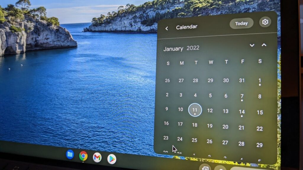 activate monthly calendar view on chromeos