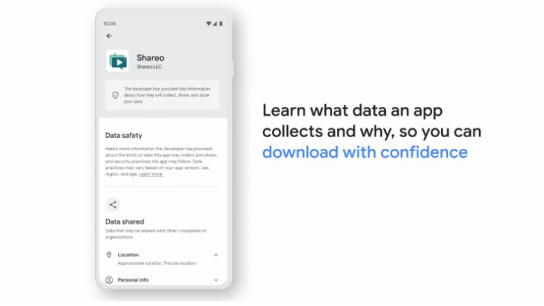 google rolls out data safety section on play store