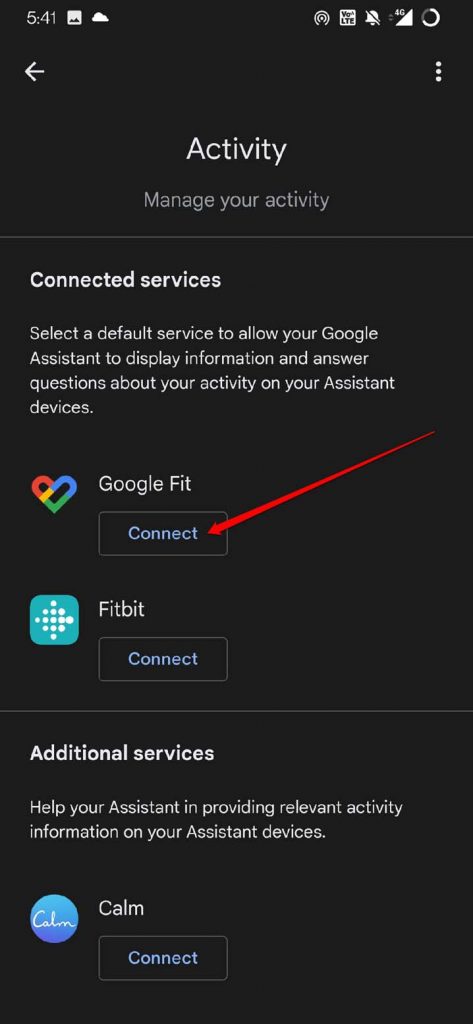connect Google Fit with Google Assistant