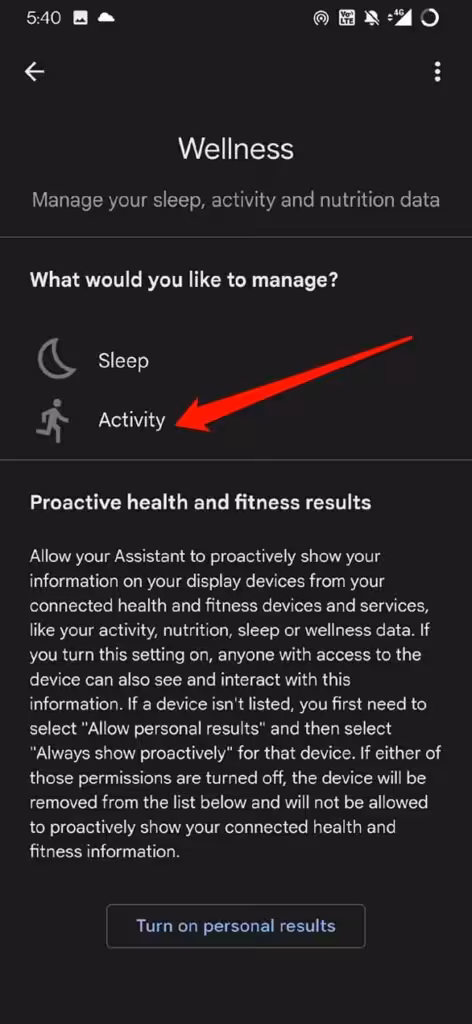 sync activity