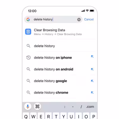 CHrome actions on ios