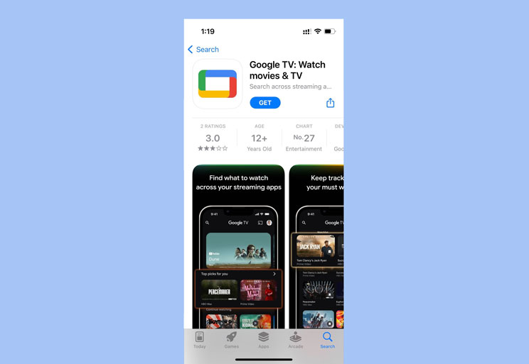 Google TV on iOS