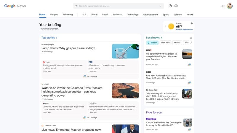 google news ui update