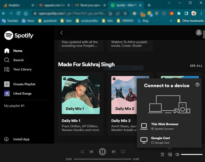 cast Spotify from Web