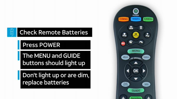 Check AT&T TV remote Batteries