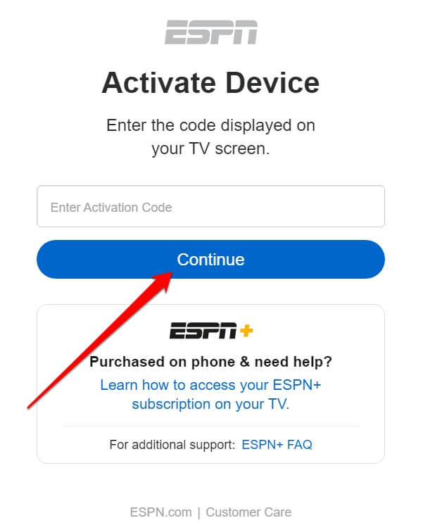 activate code to enable ESPN on all devices