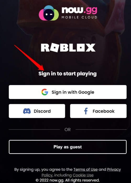 sign in to play roblox