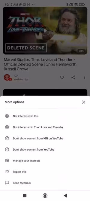 Google Discover update brings a feature to hide YouTube channel from the feed