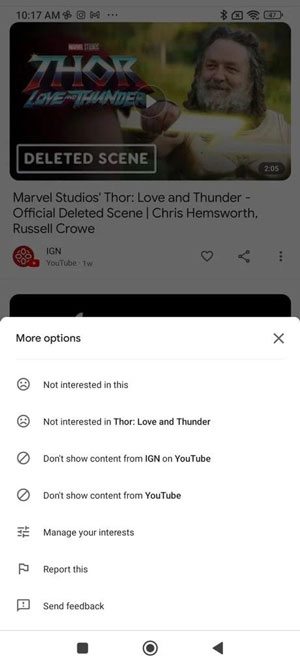 google discover update brings a feature to hide youtube channel from the feed