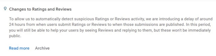 Play Store reviews policy change