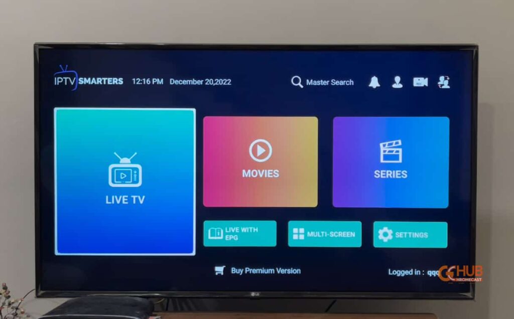 how to chromecast iptv smarters player app to tv?