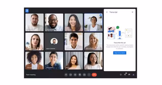 Google Meet auto transcription