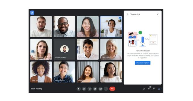 google meet auto transcription
